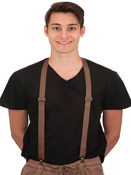 faux leather suspenders