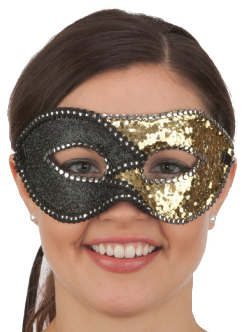 black and gold masquerade mask