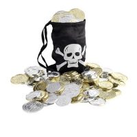 Pirate Coin Bag with coins