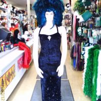 Showgirl with Teal feather headpiece (Rental)