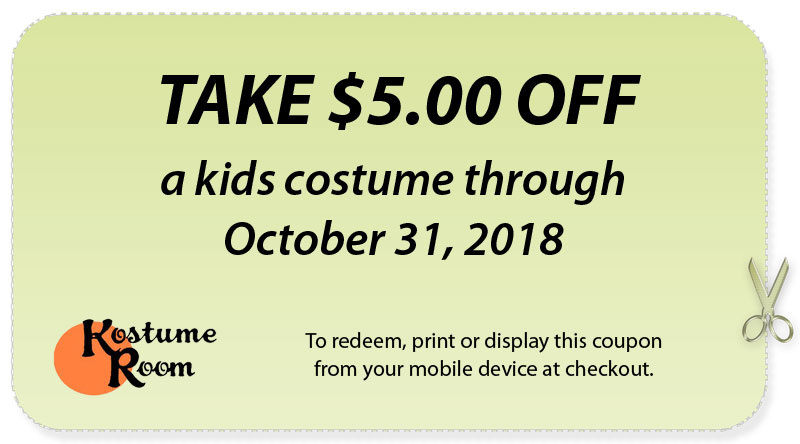 kostume room coupon 5 dollars off kids costume
