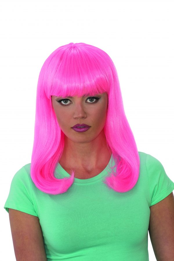 pink glow long wig