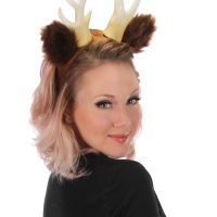 Antlers with Deer Headband and Ears