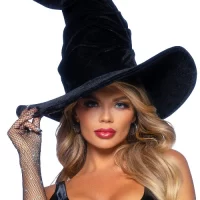 Velvet Ruched Witch Hat