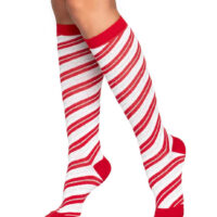 Candy Cane Lurex Knee Socks