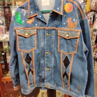 Vintage 80s Denim Glitzy Jean Jacket Excellent Condition Mavis Size L-XL