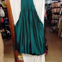 Vintage 70s Formal Sleeveless Forest Green Dress