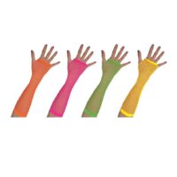 Fingerless Long Fishnet Yellow Gloves