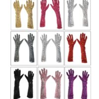 Gold Sequin Long Gloves