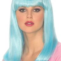 Blue Glow Long Wig