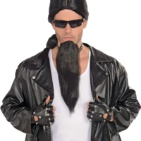 BAD BIKER BLACK 15″ LONG GOATEE