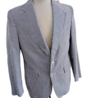 1970s Mens Sear Sucker Striped Jacket (Rental)
