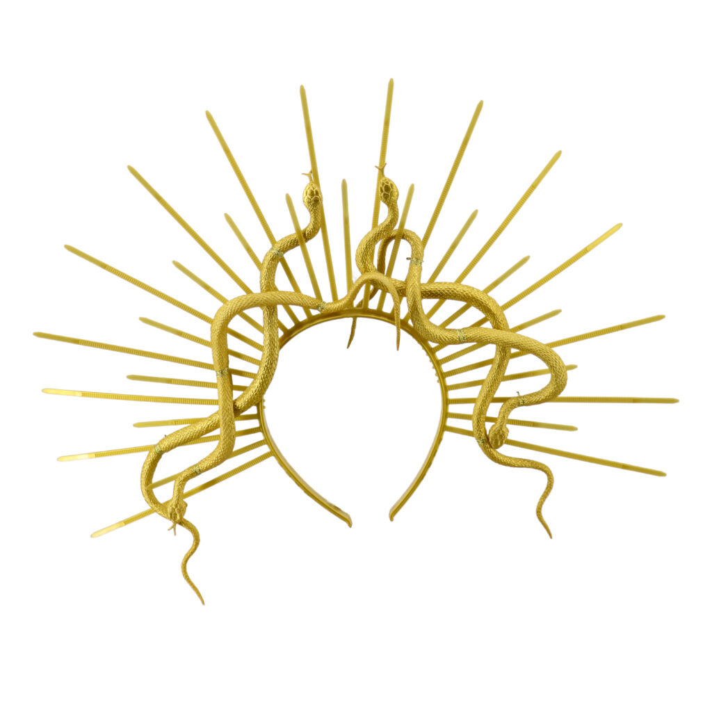 Double serpent halo headband medusa snake