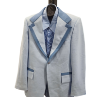 1970s-1980s Powder Blue Tuxedo Jacket (Rental)
