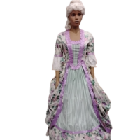 Womens Colonial floral Gown-18th Century Marie Antoinette Style Dress