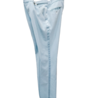 Vintage 1970s Powder Blue Flared Tuxedo Pants (Rental)